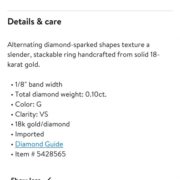 Bony Levy Liora 18k Gold Diamond Stacking Band Ring Nordstrom 6.5 - Picture 3 of 11